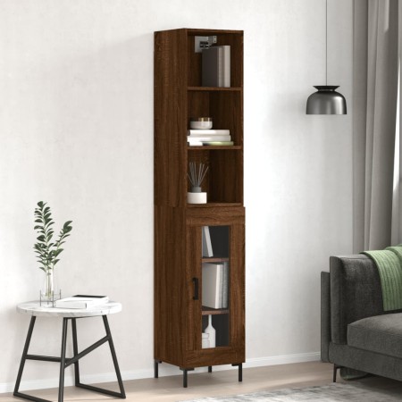 Tall oak brown plywood highboard 34.5x34x180 cm by vidaXL, Sideboards - Ref: Foro24-3189900, Price: 90,96 €, Discount: %