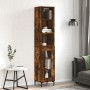 Aparador de madera contrachapada roble ahumado 34,5x34x180 cm de vidaXL, Aparadores - Ref: Foro24-3189898, Precio: 85,32 €, D...