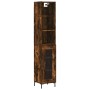 Aparador de madera contrachapada roble ahumado 34,5x34x180 cm de vidaXL, Aparadores - Ref: Foro24-3189898, Precio: 85,32 €, D...