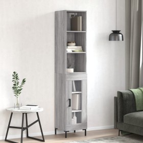 Aparador alto madera contrachapada gris Sonoma 34,5x34x180 cm de vidaXL, Aparadores - Ref: Foro24-3189899, Precio: 90,99 €, D...