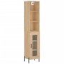 Aparador de madera contrachapada roble Sonoma 34,5x34x180 cm de vidaXL, Aparadores - Ref: Foro24-3189904, Precio: 94,51 €, De...