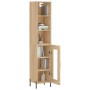 Aparador de madera contrachapada roble Sonoma 34,5x34x180 cm de vidaXL, Aparadores - Ref: Foro24-3189904, Precio: 94,51 €, De...