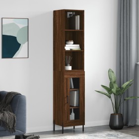 Tall brown oak plywood sideboard 34.5x34x180 cm by vidaXL, Sideboards - Ref: Foro24-3189908, Price: 93,23 €, Discount: %