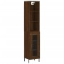 Aparador alto madera contrachapada roble marrón 34,5x34x180 cm de vidaXL, Aparadores - Ref: Foro24-3189908, Precio: 93,23 €, ...