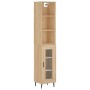 Aparador de madera contrachapada roble Sonoma 34,5x34x180 cm de vidaXL, Aparadores - Ref: Foro24-3189912, Precio: 91,37 €, De...