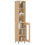 Aparador de madera contrachapada roble Sonoma 34,5x34x180 cm de vidaXL, Aparadores - Ref: Foro24-3189912, Precio: 91,37 €, De...