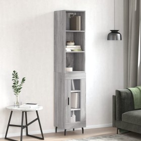 Tall Sonoma gray plywood sideboard 34.5x34x180 cm by vidaXL, Sideboards - Ref: Foro24-3189915, Price: 91,99 €, Discount: %