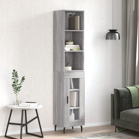 Tall Sonoma gray plywood sideboard 34.5x34x180 cm by vidaXL, Sideboards - Ref: Foro24-3189915, Price: 91,04 €, Discount: %