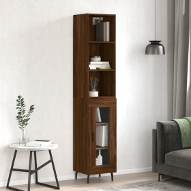 Tall oak brown plywood highboard 34.5x34x180 cm by vidaXL, Sideboards - Ref: Foro24-3189916, Price: 90,99 €, Discount: %