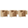 Aparadores 3 uds madera contrachapada color roble sonoma de vidaXL, Aparadores - Ref: Foro24-3190144, Precio: 202,40 €, Descu...