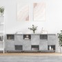 Sideboards 3 units concrete gray plywood by vidaXL, Sideboards - Ref: Foro24-3190145, Price: 164,00 €, Discount: %