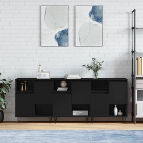 Sideboards 3 pcs black plywood by vidaXL, Sideboards - Ref: Foro24-3190150, Price: 167,62 €, Discount: %