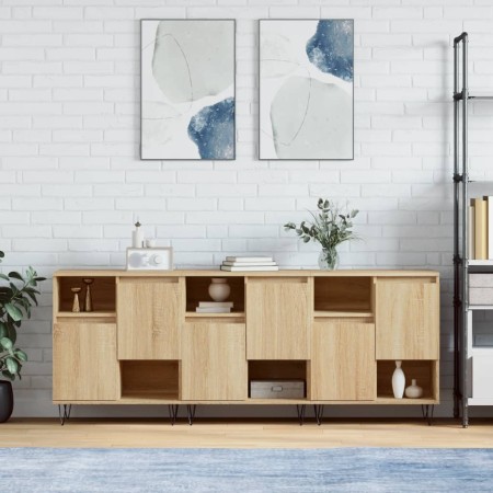 Sideboards 3 units sonoma oak plywood by vidaXL, Sideboards - Ref: Foro24-3190152, Price: 166,57 €, Discount: %