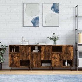 Sideboards 3 units smoked oak plywood by vidaXL, Sideboards - Ref: Foro24-3190154, Price: 161,99 €, Discount: %