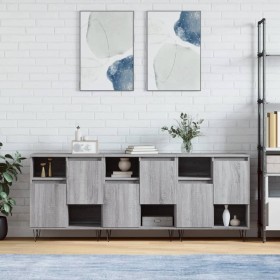 Sideboards 3 units plywood gray Sonoma by vidaXL, Sideboards - Ref: Foro24-3190155, Price: 166,99 €, Discount: %