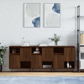 Sideboards 3 units oak brown plywood by vidaXL, Sideboards - Ref: Foro24-3190156, Price: 165,99 €, Discount: %