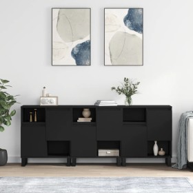 Sideboards 3 pcs black plywood by vidaXL, Sideboards - Ref: Foro24-3190158, Price: 217,42 €, Discount: %