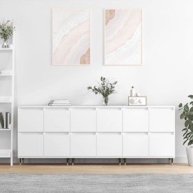 Sideboards 3 units white plywood by vidaXL, Sideboards - Ref: Foro24-3190189, Price: 188,24 €, Discount: %