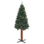 Schlanker Weihnachtsbaum aus echtem Holz und PVC-Tannenzapfen 150 cm von vidaXL, Weihnachtsbäume - Ref: Foro24-320957, Preis:...