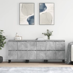 Sideboards 3 units concrete gray plywood by vidaXL, Sideboards - Ref: Foro24-3190209, Price: 246,99 €, Discount: %