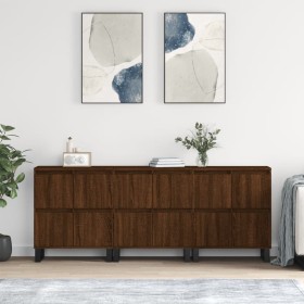 Sideboards 3 units oak brown plywood by vidaXL, Sideboards - Ref: Foro24-3190212, Price: 254,67 €, Discount: %