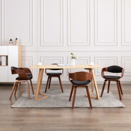 Dining chairs 4 pcs curved wood and synthetic leather by vidaXL, dining chairs - Ref: Foro24-3054812, Price: 604,99 €, Discou...