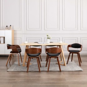 Dining chairs 6 units curved wood and synthetic leather by vidaXL, dining chairs - Ref: Foro24-3054813, Price: 901,99 €, Disc...