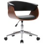 Swivel office chair curved wood black synthetic leather by vidaXL, Office chairs - Ref: Foro24-3054830, Price: 153,95 €, Disc...