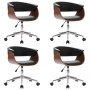 Swivel dining chairs 4 units black synthetic leather by vidaXL, dining chairs - Ref: Foro24-3054873, Price: 595,84 €, Discoun...