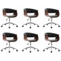 Swivel dining chairs 6 units black synthetic leather by vidaXL, dining chairs - Ref: Foro24-3054874, Price: 945,87 €, Discoun...