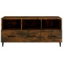 TV stand made of smoked oak plywood, 102x35x50 cm by vidaXL, TV Furniture - Ref: Foro24-817498, Price: 80,74 €, Discount: %