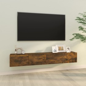 Muebles de pared de TV 2 uds madera roble ahumado 100x30x30 cm de vidaXL, Muebles TV - Ref: Foro24-820466, Precio: 107,39 €, ...