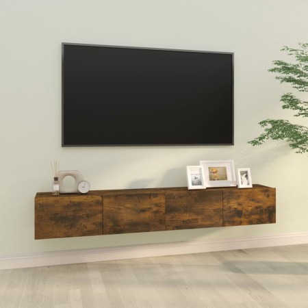 TV-Wandmöbel 2 Stück geräuchertes Eichenholz 100x30x30 cm von vidaXL, TV-Möbel - Ref: Foro24-820466, Preis: 101,36 €, Rabatt: %