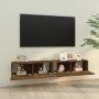 TV-Wandmöbel 2 Stück geräuchertes Eichenholz 100x30x30 cm von vidaXL, TV-Möbel - Ref: Foro24-820466, Preis: 107,39 €, Rabatt: %