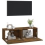 TV-Wandmöbel 2 Stück geräuchertes Eichenholz 100x30x30 cm von vidaXL, TV-Möbel - Ref: Foro24-820466, Preis: 107,39 €, Rabatt: %