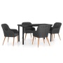 Juego de comedor de jardín 5 piezas con cojines negro de vidaXL, Conjuntos de jardín - Ref: Foro24-3099507, Precio: 483,21 €,...