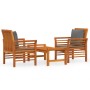 Set de muebles para jardín 3 piezas con cojines madera acacia de vidaXL, Conjuntos de jardín - Ref: Foro24-3120462, Precio: 2...