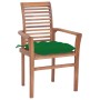 Dining chairs 4 units solid teak wood with green cushions by vidaXL, Garden chairs - Ref: Foro24-3062642, Price: 372,90 €, Di...