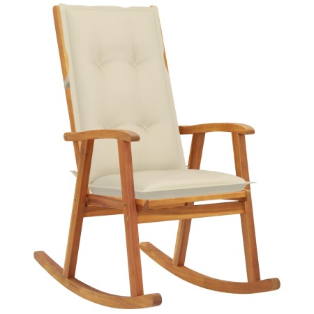 Silla mecedora con cojines madera maciza de acacia de vidaXL, Sillas de jardín - Ref: Foro24-3064196, Precio: 201,99 €, Descu...