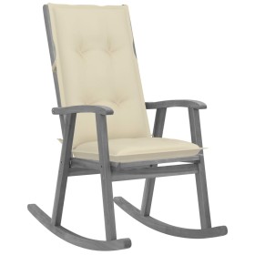 Rocking chair with solid gray acacia wood cushions by vidaXL, Garden chairs - Ref: Foro24-3064226, Price: 212,02 €, Discount: %