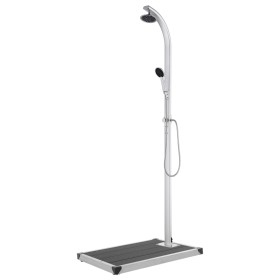 Garden shower with gray base 220 cm aluminum by vidaXL, Pool and spa accessories - Ref: Foro24-3070786, Price: 263,18 €, Disc...