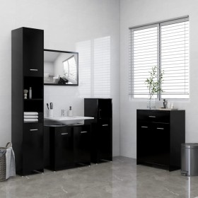 Juego de muebles de baño 4 piezas negro de vidaXL, Muebles de baño - Ref: Foro24-3071712, Precio: 220,99 €, Descuento: %