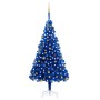 Árbol de Navidad preiluminado con luces y bolas azul 240 cm de vidaXL, Arboles de navidad - Ref: Foro24-3077511, Precio: 109,...