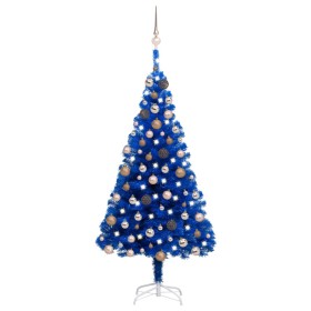 Árbol de Navidad preiluminado con luces y bolas azul 120 cm de vidaXL, Arboles de navidad - Ref: Foro24-3077593, Precio: 63,0...