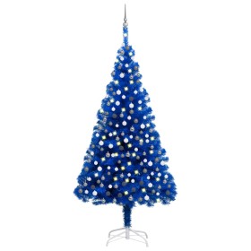 Beleuchteter Weihnachtsbaum mit Lichtern und blauen Kugeln, 240 cm von vidaXL, Weihnachtsbäume - Ref: Foro24-3077683, Preis: ...