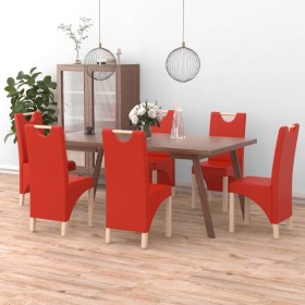 Sillas de comedor 6 unidades cuero sintético rojo de vidaXL, Sillas de comedor - Ref: Foro24-3080201, Precio: 380,99 €, Descu...