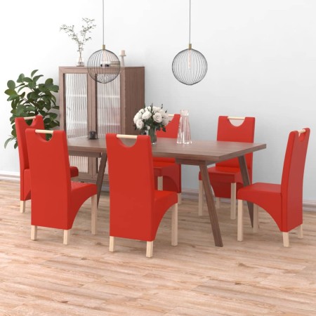 Esszimmerstühle 6 Einheiten rotes Kunstleder von vidaXL, Essstühle - Ref: Foro24-3080201, Preis: 380,64 €, Rabatt: %