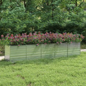 Silver galvanized steel flower bed 400x80x77 cm by vidaXL, Pots and planters - Ref: Foro24-316900, Price: 120,99 €, Discount: %