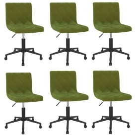 Sillas de comedor giratorias 6 unidades terciopelo verde claro de vidaXL, Sillas de comedor - Ref: Foro24-3086572, Precio: 27...