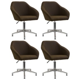 Swivel dining chairs 4 units dark brown fabric by vidaXL, dining chairs - Ref: Foro24-3089607, Price: 264,02 €, Discount: %